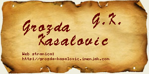 Grozda Kasalović vizit kartica